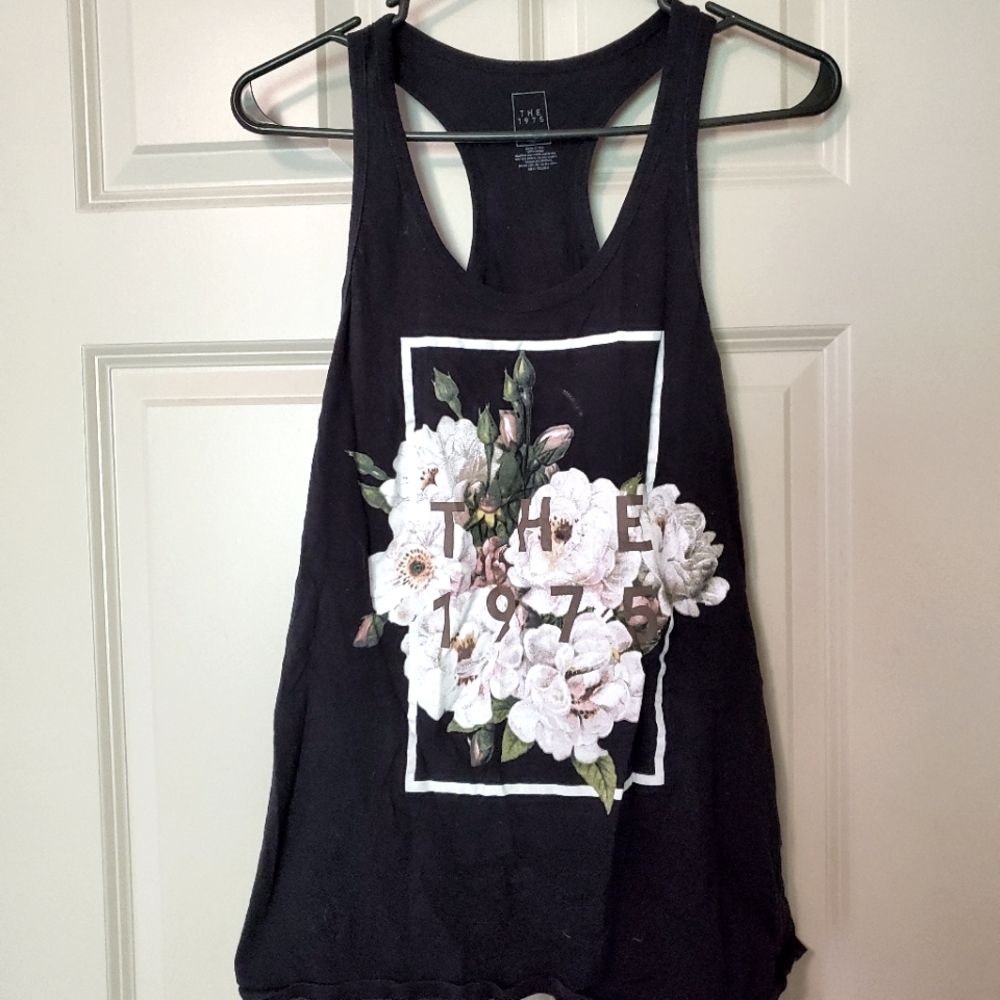 the 1975 medium racerback black tank top